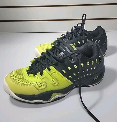 Prince mens tennis shoes Sz 8 Black And Neon YELLOW Green T22  - Image 1 of 4