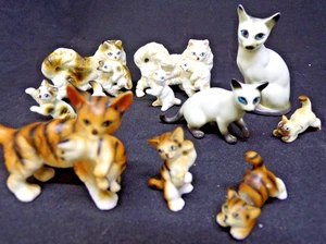Hagen Renaker? Danbury Mint? Miniature Cat Kitten Lot (11) Bone China Figurines - Picture 1 of 8