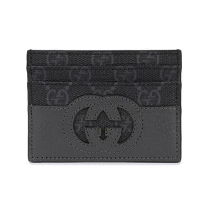 Gucci Cutout Interlocking G Card Case NERO/GREY 701425-K9GSN-1151 102261939 - Picture 1 of 9