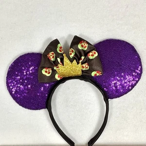 Disney Minnie Mouse Mickey Ohren Schurken Böse Königin Lila Glitzer Stirnband - Bild 1 von 5