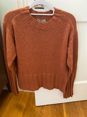 J.Crew Size XS Marina Sweater in Textured Cotton Blend Toasted Paprika NWT - Image 1 of 3