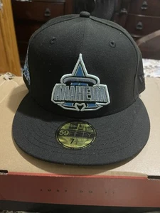 HAT CLUB EXCLUSIVE Anaheim Angels 50th Anniversary New Era BLACK Cap 7 1/2 NEW - Picture 1 of 9