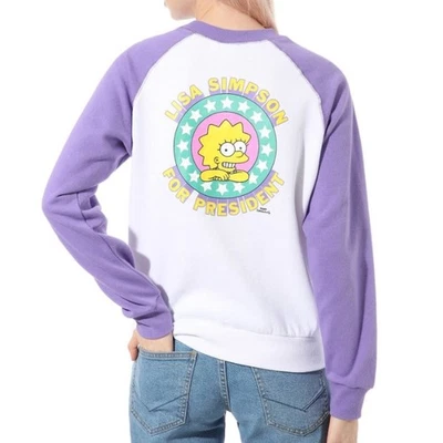 Vans x The Simpsons Lisa for President Sweater Small Purple White Crewneck New  - Image 1 of 4