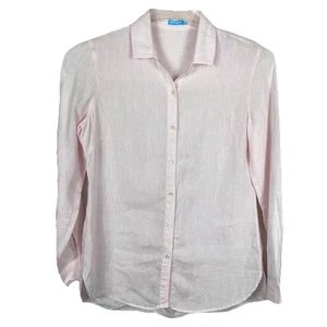 J MCLAUGHLIN 100% Linen Shirt Womens S Lt Pink Long Sleeve Classic Beach Resort - Picture 1 of 7