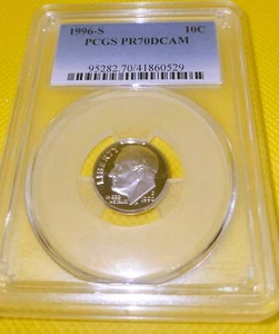 1996  10 CENTS, PCGS PROOF 70 DEEP CAMEO - Picture 1 of 2