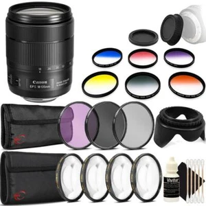 Canon EF-S 18-135mm f/3.5-5.6 IS USM Lens and Ultimate Bundle for T6i T6s 80D 7D - Picture 1 of 8