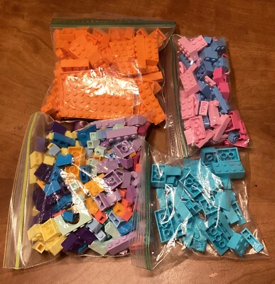 1 Pound Colorful Lego Bricks, Pink, Purple, Lime, Blue, Orange, Pastels - Image 1 of 4