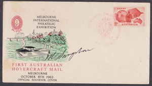 AUSTRALIA - 1963 FIRST AUSTRALIAN HOVERCRAFT MAIL MIPEX COVER - SIGNED - Picture 1 of 4