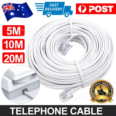 Phone Telephone Cable Extension Cord RJ11 Lead Plug ADSL2 Filter Home Modem Fax - image 1 of 4
