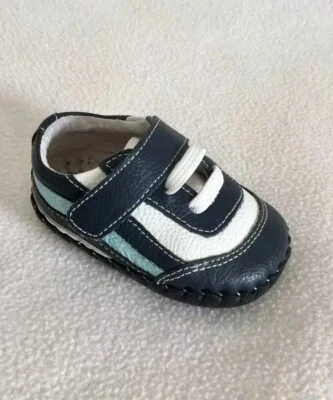 New Pediped Baby Soft Sole Shoes sz 0-6 mos Navy Blue White - Image 1 of 4