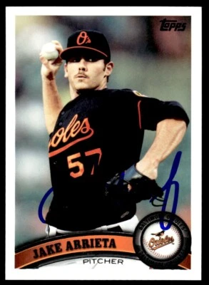 2011 Topps Baseball Jake Arrieta Baltimore Orioles #393 Signed - Image 1 of 2
