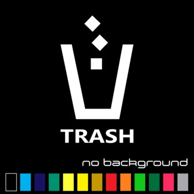 ORACAL Trash Sticker Vinyl Decal - Bin Symbol Recycle Can Reuse Work Home Waste Garbage