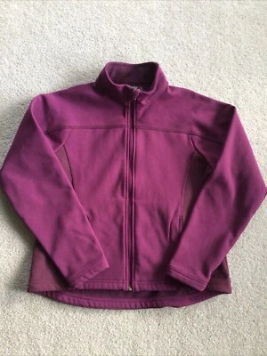 LL Bean Jacket Womens Medium Pink Plum Softshell Fleece Lined Full Zip Pockets - Image 1 of 4