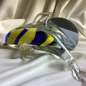 Color Fish Murano Antique Glaskunstler Blown Glass Vase Weight Statue Sculpture - Picture 1 of 11