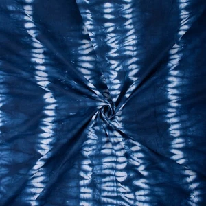Indigo Blue Shibori Tie Dye Fabric Indian Handmade Cotton Kids Dressmaking Cloth - Picture 1 of 5