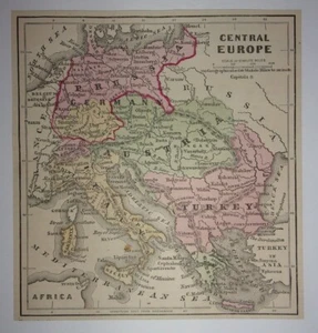 Antike Karte von Mitteleuropa von 1873 - Bild 1 von 1