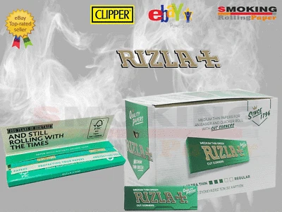 Rizla GREEN Standard Regular Cartine Rolling Papers 50 Genuine Booklets - Image 1 of 3