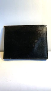 Vintage Small Black Bifold Wallet Industria Argentina Leather Small Damage - Picture 1 of 7