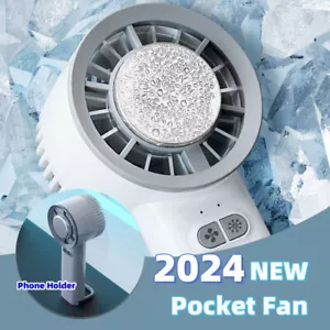 Mini Portable Hand-held Desk Fan Cooling Cooler AU USB Air Rechargeable 3 Speed - Picture 1 of 16