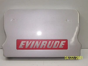 Vintage Evinrude Outboard Motor Stand Aluminum Plate Tag In Red - Picture 1 of 2