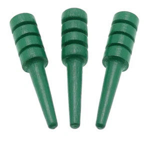 Paquete de 3 clavijas de cribaje de madera ranuradas en verde - Imagen 1 de 1