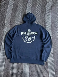 True Religion Men's Buddha Logo Core Pullover Zip Up Hoodie Sweatshirt Size XXL - Picture 1 of 15