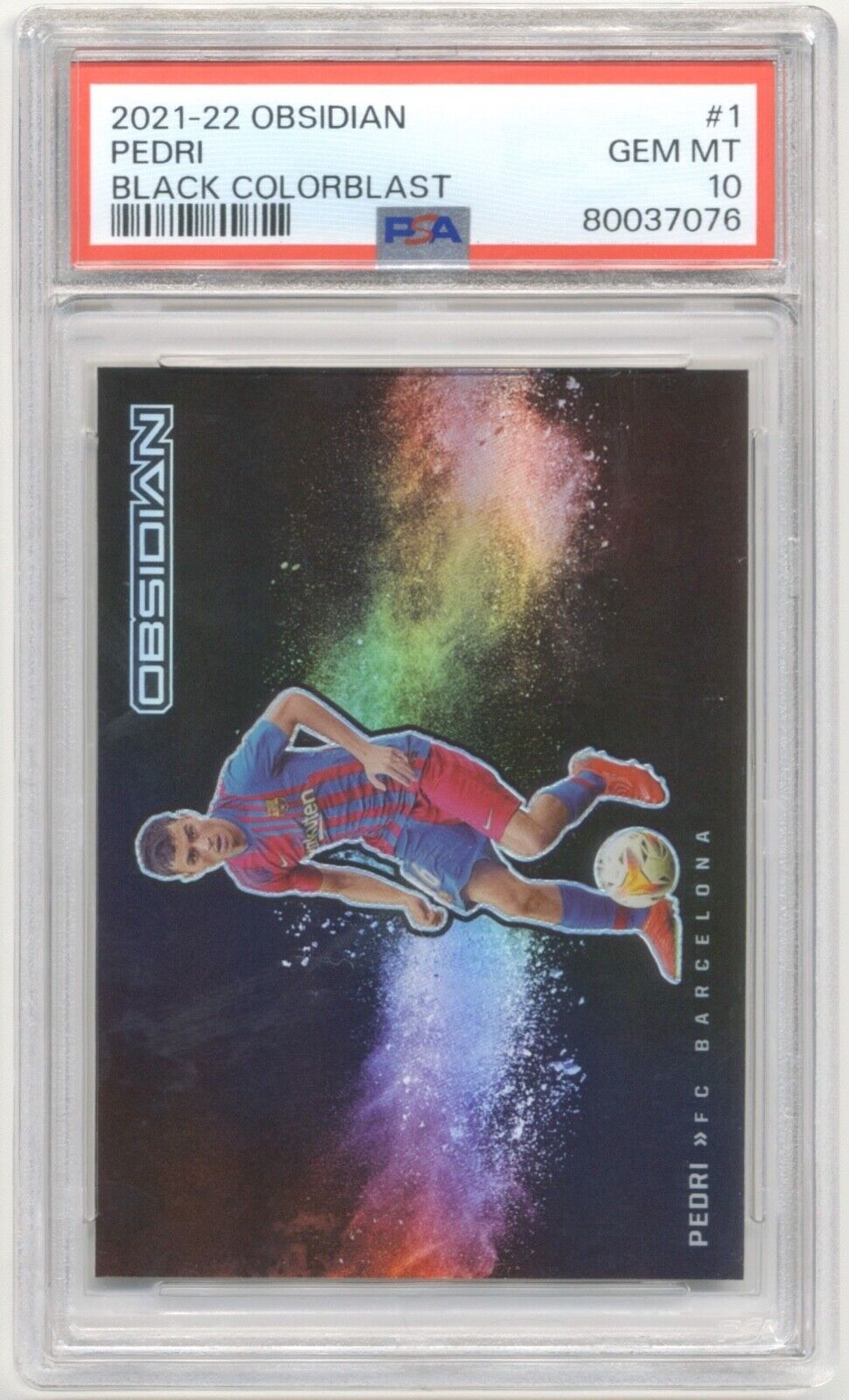 2021-22 Panini Obsidian Black Color Blast #1 Pedri Gem Mint PSA 10