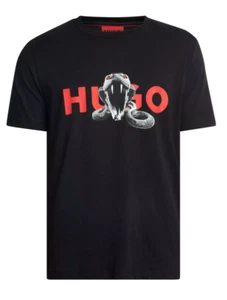 Hugo Boss Mens T-Shirt HUGO Deyalec Animal Graphic Tee in Black - Picture 1 of 8