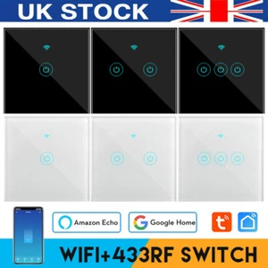 NEW Tuya Smart Wifi Touch Light Switch NO Neutral Wire Required 1/2/3 Gang UK - Picture 1 of 30