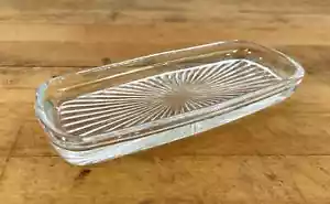 1/4 Lb Butter Liner Misc Glass Starburst Design Vintage - Picture 1 of 7