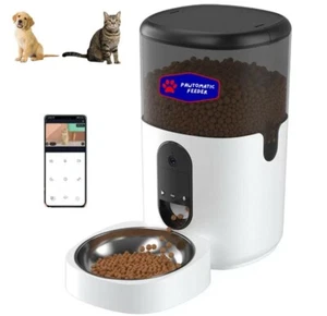 Automatic Pet Dog and Cat Feeder,HD Camera for Voice and Video Recording - Picture 1 of 9