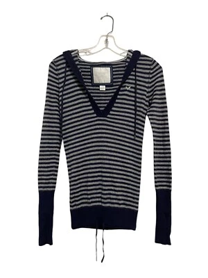 Suéter con Capucha Y2K American Eagle Para Mujer XS Rayas Angora Conejo Mezcla de Cabello Foto 1 de 4