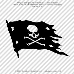 Adesivo decalcomania vinile bandiera pirata Jolly Roger teschio e ossa incrociate - 25 colori - Foto 1 di 27
