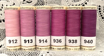 6 NEW lavender Purple colors GUTERMANN 100% polyester thread 110 yard spools - Image 1 of 4