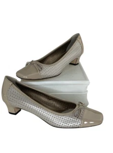 Vaneli Women’s Patten Leather Two Tone Sand Colored Size 9.5 Slim Slip-On Pump - Picture 1 of 7