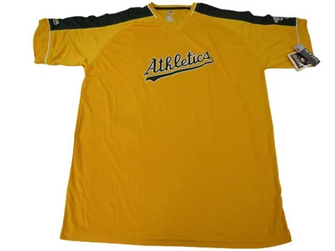 Oakland Athletics A's Mens 2XL-3XL-4XL-5XL-Tall Majestic Throwback V-Neck Shirt Cover