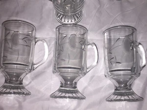 Last 4 PRINCESS HOUSE HERITAGE #504 Etched 5-1/2" Pedestal HotCold Tempered Mugs - Picture 1 of 6
