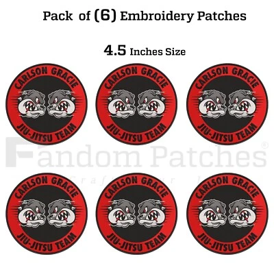 Gracie Jiujitsu Embroidery Patches Carlson Gracie BJJ Patches Kimono Patches - Image 1 of 4