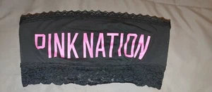 Victoria's Secret PINK ~Pink Nation~ lace trim bandeau bra *M* ~*NWOT*~ - Picture 1 of 3