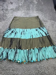 Life Style Skirt Women 1X Colorblock Tie Dye Pleated Gypsy Fairy Pixie A-Line - Picture 1 of 7