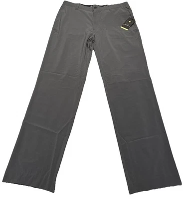 Calça de golfe Jack Nicklaus masculina frente plana tamanho 34W x 32L cintura ativa cinza - Imagem 1 de 4