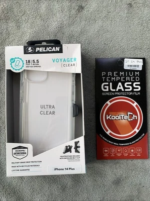 Pelican Voyager Case W Holster Clip for iPhone 14 Plus Clear W/SCREEN PROTECTOR - Image 1 of 2