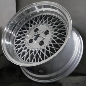 15x8 Silver Machined Lip Wheels AVID1 AV18 4x100 25 (Set of 4) 73.1 - Picture 1 of 7