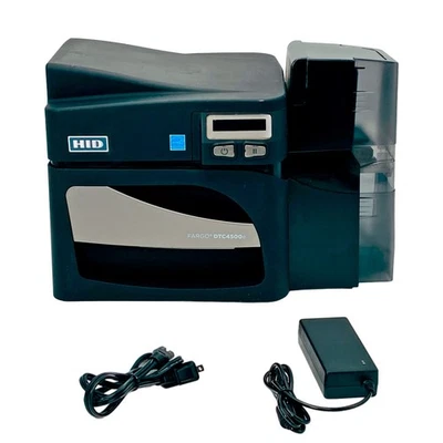 TESTED HID Fargo DTC4500e Single Sided Color ID Card Badge Printer LAN USB - Image 1 of 4