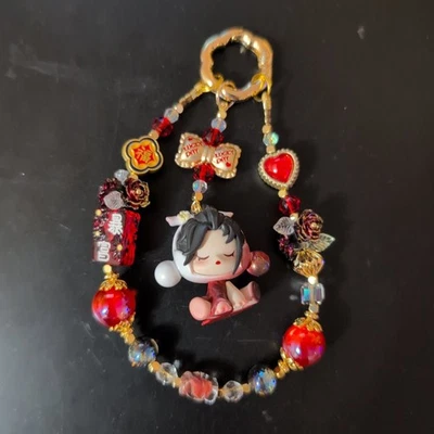 New Authentic Pop Skullpanda Bean Phone Bag Charm Handmade - Image 1 of 4