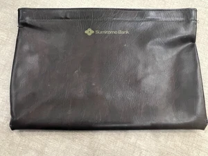 VINTAGE Sumitomo Bank Faux Vinyl Dokumententasche 11-1/2" x 17-1/2" **LESEN** - Bild 1 von 3