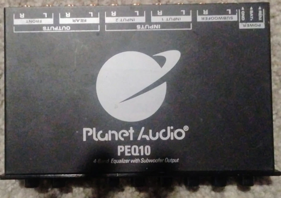 Planet Audio PEQ10 Car Equalizer - 4 Band, Pre-Amp, Half Din, Subwoofer Outpu... - Image 1 of 4