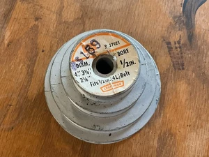 Craftsman 9 27921 4 Step Pulley 1/2" Bore  Wood Lathe 4L belt 4" 3 3/8" 2 5/8" - Picture 1 of 6