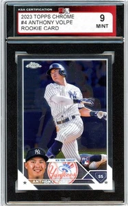 2023 Topps Chrome Anthony Volpe Graded Rookie Card #4 KSA 9 - Picture 1 of 1