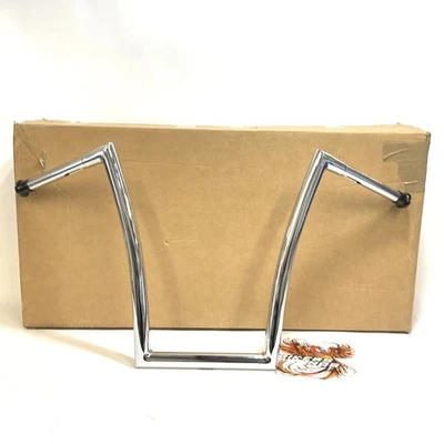 Todds Cycle 1.25" Strip Handlebar Fat Bobber 17" Rise Chrome Harley 0601-2722 - Image 1 of 4